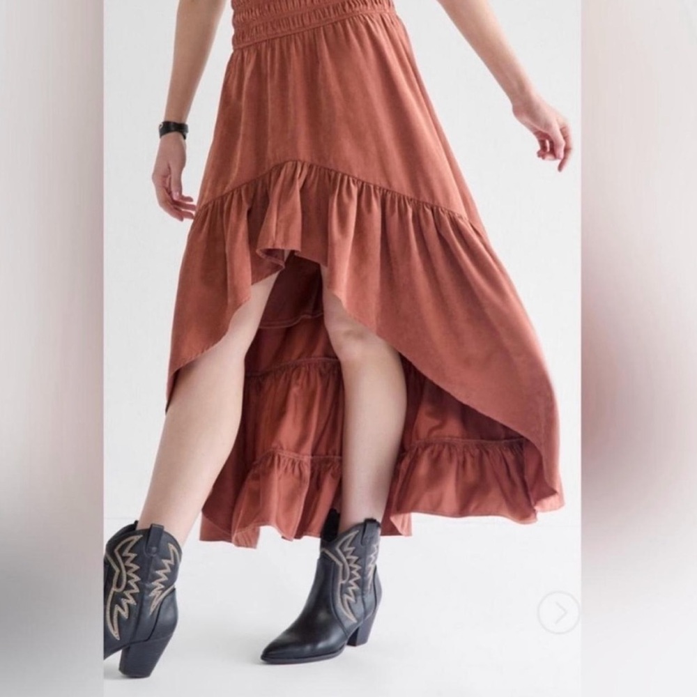 Blue Rain by Francesca's Brown Skirt